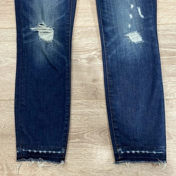 J. Crew Lookout High Rise Skinny Patch Distressed Hem Denim Jeans 25 - Picture 4 of 16